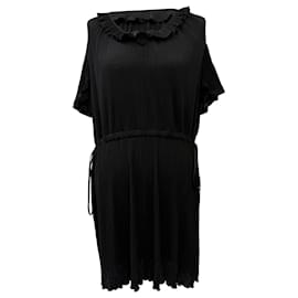 Vestido Mini Plissado See by Chloé em Poliéster Preto
