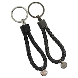 LLAVERO INTRECCIATO DE CUERO NEGRO BOTTEGA VENETA Auth 133509 - Autre Marque