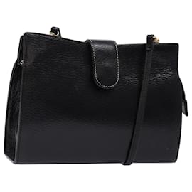 BALLY Borsa a Spalla in Pelle Nera e Oro Auth BA4279
