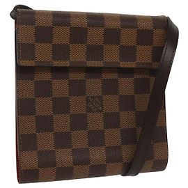 LOUIS VUITTON Custodia per CD Damier Ebene LV Auth 137117