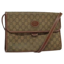 Bolso de Hombro GG Canvas Gucci Marrón Dorado 004 49 0195 Auth 133417