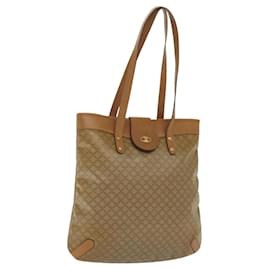Céline CELINE Macadam Canvas Tote Bag PVC Beige Gold Auth 136444