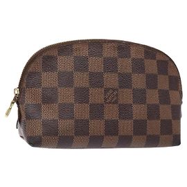 LOUIS VUITTON Pochette Cosmetica PM Damier Ebene N47516 Auth LV 136365