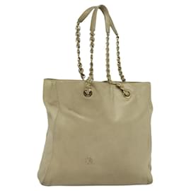 PRADA Kettentasche aus Leder Beige Gold Auth bs28084 - Prada