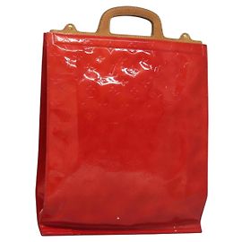 LOUIS VUITTON Monogram Vernis Stanton Tote Bag Rot M91078 LV Auth BA4291