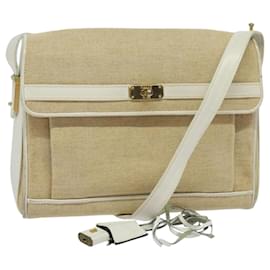 Sac à épaule BALLY en toile beige doré Auth BA4285 - Bally