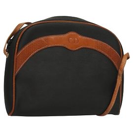 Borsa a Spalla Christian Dior in Pelle PVC Nera e Marrone Auth BA4478