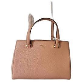 Borsa a mano Lancel in pelle rosa beige pesca