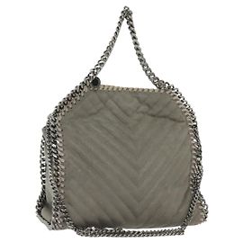 Autre Marque Borsa a mano Falabella Chain in suede 2 in 1 grigio argento di Stella McCartney Auth BA4688