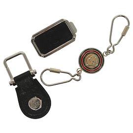 GUCCI Charm metal 3Set Nero Argento Auth 133446