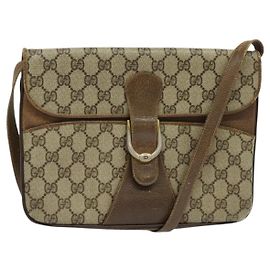 Gucci Borsa a Spalla GG Supreme PVC Beige Oro Auth BA4262