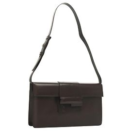 Borsa a Spalla Salvatore Ferragamo in Pelle Marrone Auth 133389