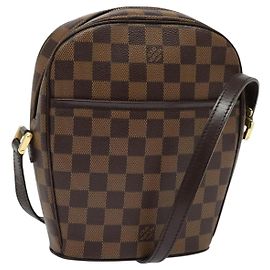 LOUIS VUITTON Damier Ebene Ipanema PM Shoulder Bag N51294 LV Auth BA4779