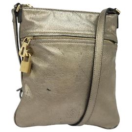LOEWE Borsa a Spalla Anagram in Pelle Dorata Auth bs28517