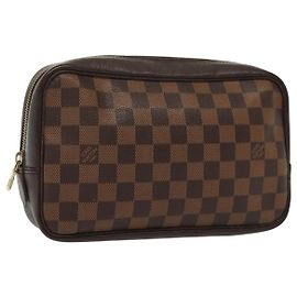 LOUIS VUITTON Borsa Clutch Trousse Toilette Damier Ebene N47623 LV Auth BA4732