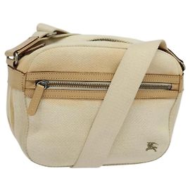 Burberry Blue Label Schultertasche aus Canvas Beige Gold Auth ti3360