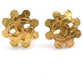 Orecchini a clip in metallo dorato Chanel Coco Mark