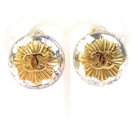 Orecchini a clip in oro e argento Chanel