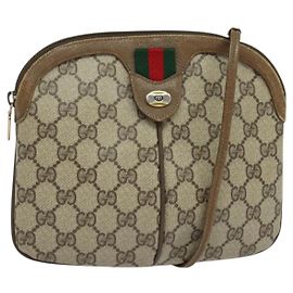 Borsa a Spalla Gucci GG Supreme Web Sherry Line PVC Beige 98 02 047 Auth BA4583