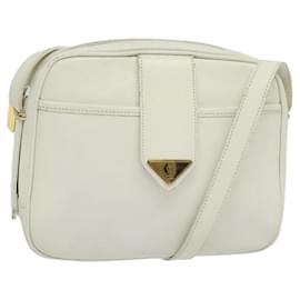 Borsa a Spalla in Pelle Bianca e Oro Auth BA4681 di SAINT LAURENT
