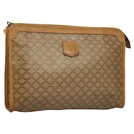 Céline Clutch in tela Macadam CELINE PVC Beige Oro Auth bs28469