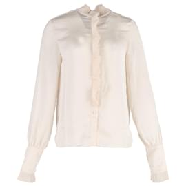 Autre Marque Rüschbluse Philosophy di Lorenzo Serafini aus cremefarbenem Polyester