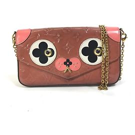 Portafoglio con catena Pochette Felicie in Monogram Vernis di Louis Vuitton