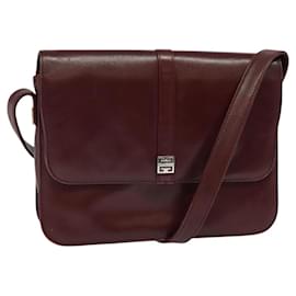 Givenchy Borsa a Spalla in Pelle Bordeaux Auth bs28548