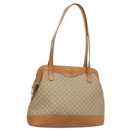Céline Borsa a Spalla in Tela Macadam CELINE PVC Beige Oro Auth BA4513