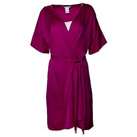Autre Marque Vestido de seda rosa com cinto de Diane Von Furstenberg