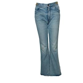 Celine, Jeans azul acampanado con detalles dorados - Céline