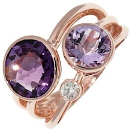 Au750 Ring aus Roségold mit Amethyst und Diamant - Autre Marque