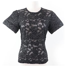 Camiseta de nylon con encaje floral Louis Vuitton