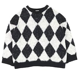 Suéter de algodón, nylon y poliuretano de cuello redondo estilo surf argyle de Celine - Céline