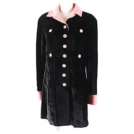 Abrigo de terciopelo con botones COCO de tweed de seda rayón Chanel 22B P73309