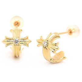 Autre Marque YUKIZAKI K18YG Regalia Diamant Kreuz Ohrringe YMR23.40.6.5