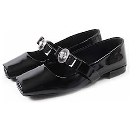 Escarpins en cuir verni à ruban Jumbo de Versace