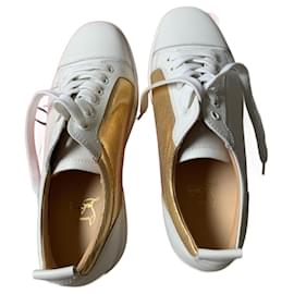 Christian Louboutin Sneakers in pelle bianche e oro