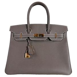 Bolso de mano Hermès Birkin 30 Epsom Etoup piel