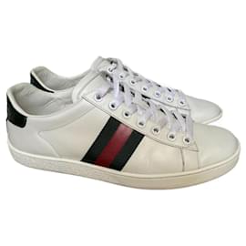 Zapatillas Gucci Ace de piel blanca