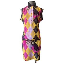 Dior Argyle Polo Kleid mehrfarbig Baumwolle