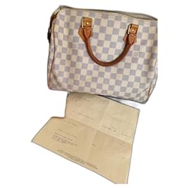 Borsa a mano Louis Vuitton Speedy 30 Beige in Pelle