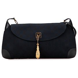 Gucci Blaue GG Canvas Tiger Charm Umhängetasche