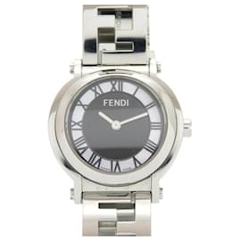 Fendi 6100L Caredro Shell Quarz-Armbanduhr aus Edelstahl Schwarz