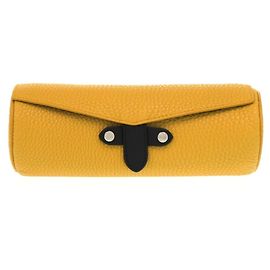 Pochette in pelle gialla Fendi