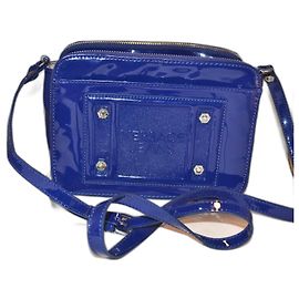 borsa a mano Versace Jeans Couture blu vernice
