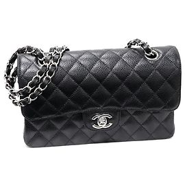 Bolsa 2 em 1 clássica em couro de bezerro texturizado Chanel A01113