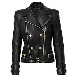 Chaqueta de cuero Balmain pour H&M Negra