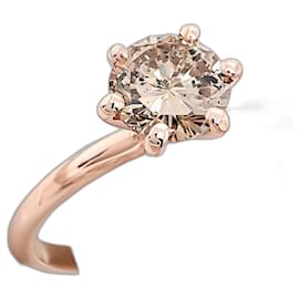 Autre Marque Anello solitario in oro rosa e diamante da 0,99 ct