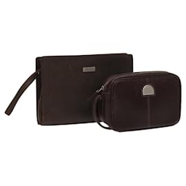 Borsa a mano in pelle BURBERRY 2Set Marrone Auth ti3373